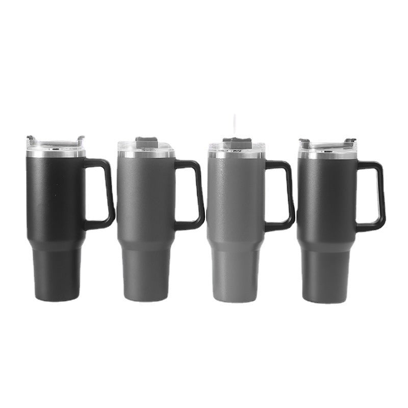 Taza de acero inoxidable con pajita