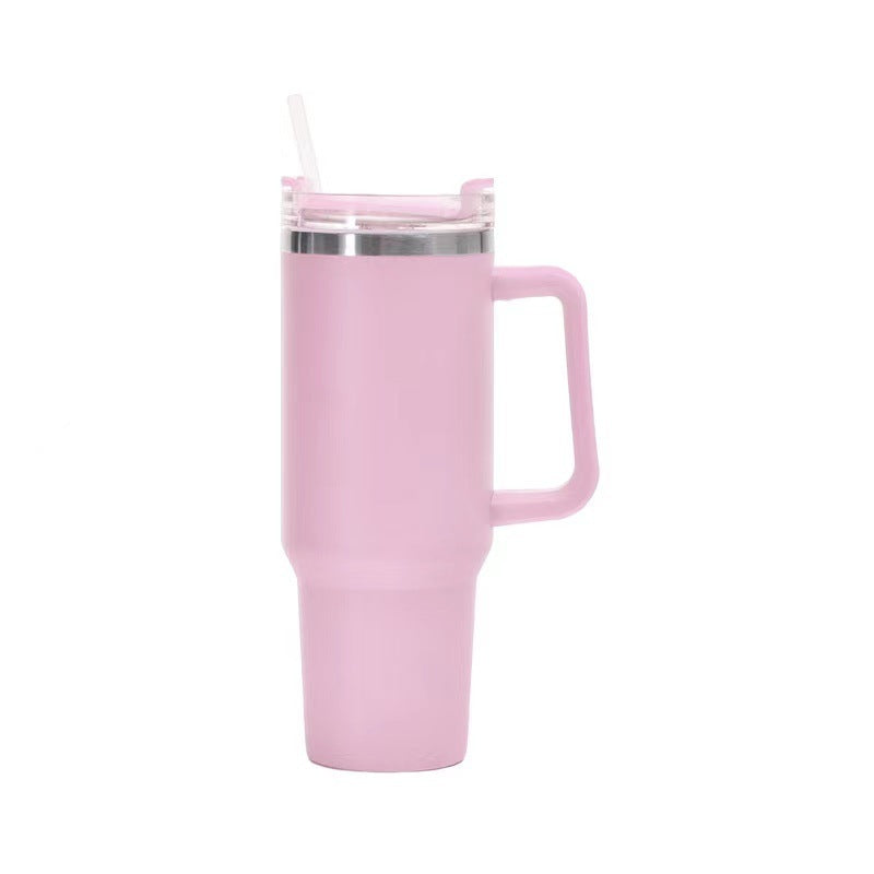 Taza de acero inoxidable con pajita