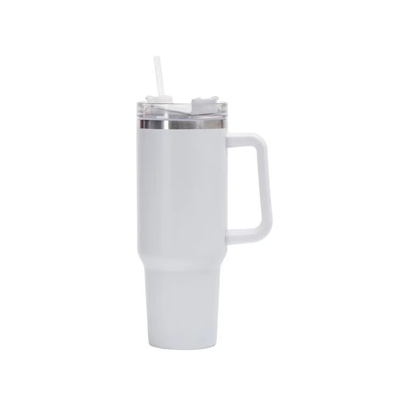 Taza de acero inoxidable con pajita