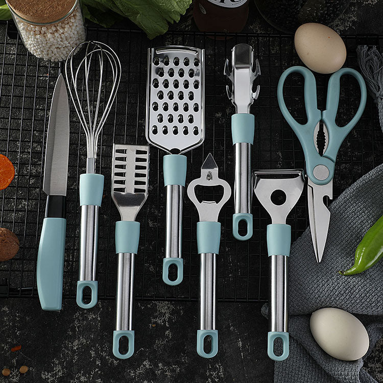 Conjunto de utensílios de cozinha em aço inoxidável