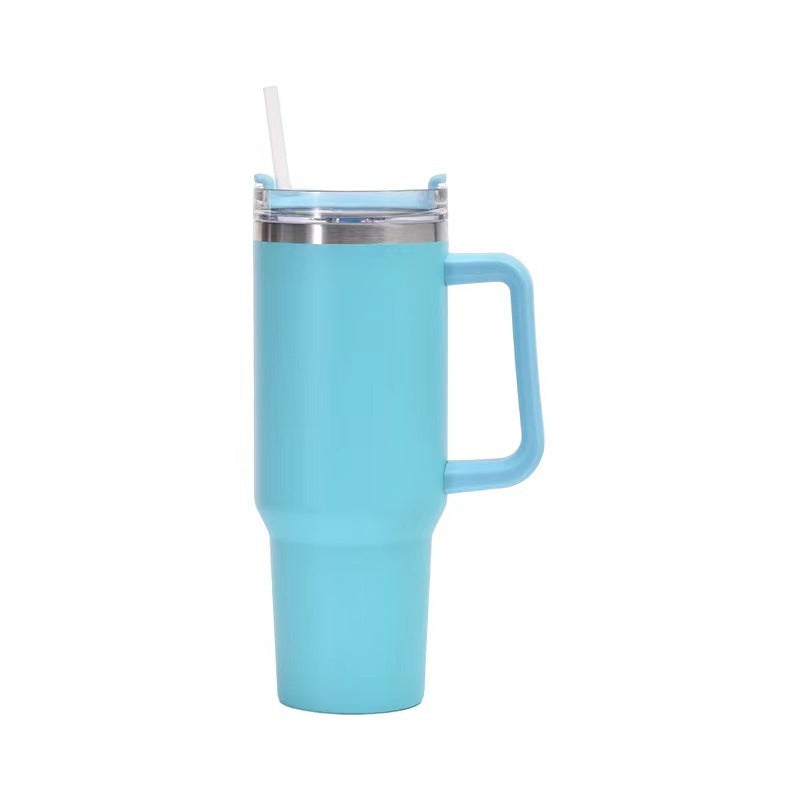 Taza de acero inoxidable con pajita