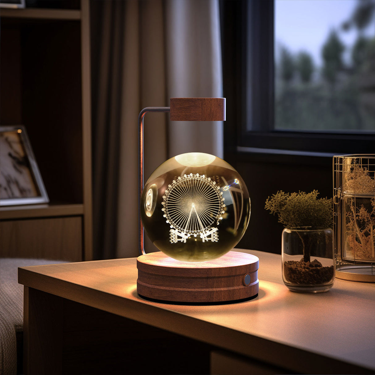 Luz de noche con forma de bola de cristal