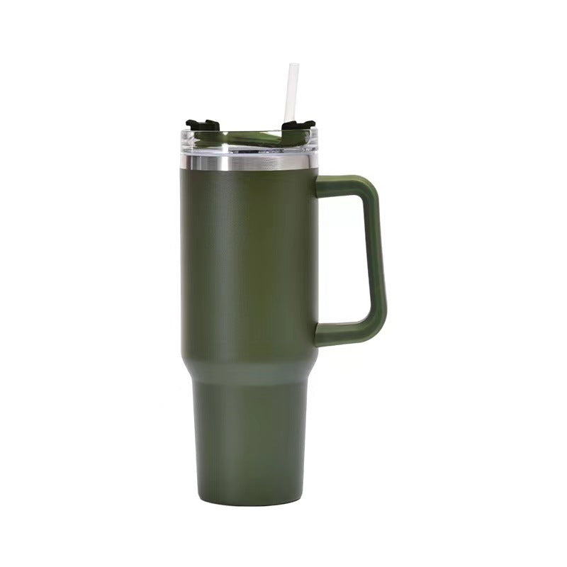 Taza de acero inoxidable con pajita