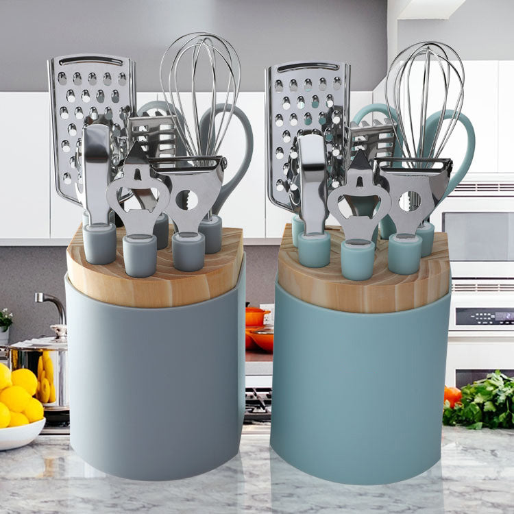 Conjunto de utensílios de cozinha em aço inoxidável