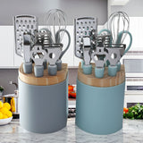 Conjunto de utensílios de cozinha em aço inoxidável