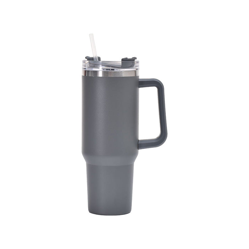 Taza de acero inoxidable con pajita