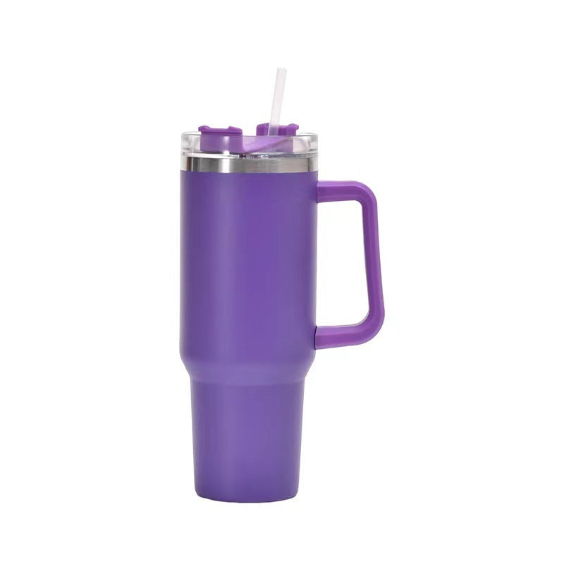 Taza de acero inoxidable con pajita