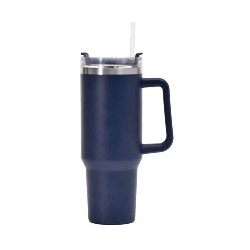Taza de acero inoxidable con pajita
