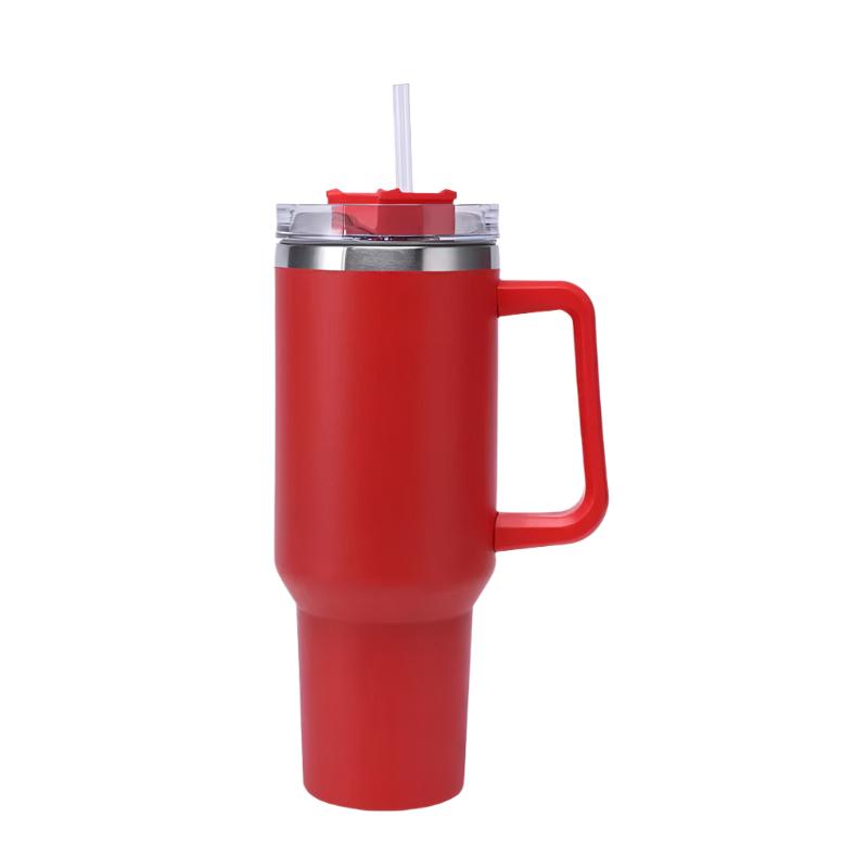 Taza de acero inoxidable con pajita